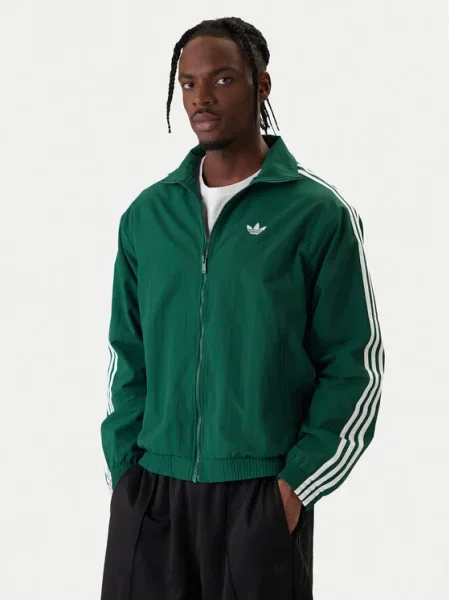 ADIDAS ORIGINALS Prechodná bunda Firebird tmavozelená / biela zelená