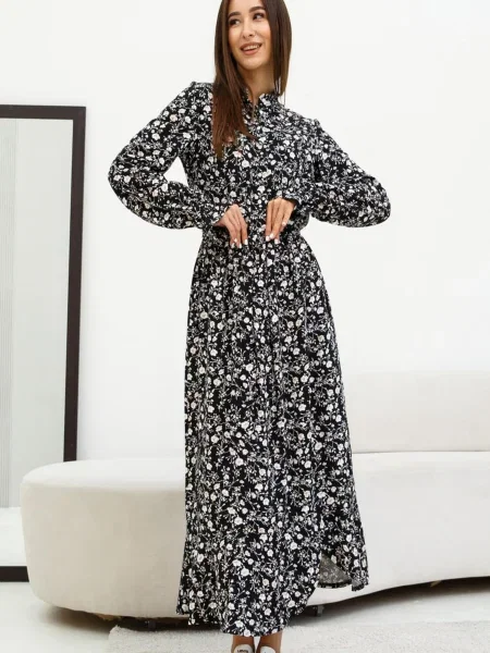 Макси платье Rimari из модала бежевое