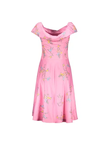 Haftowana sukienka Moschino różowa
