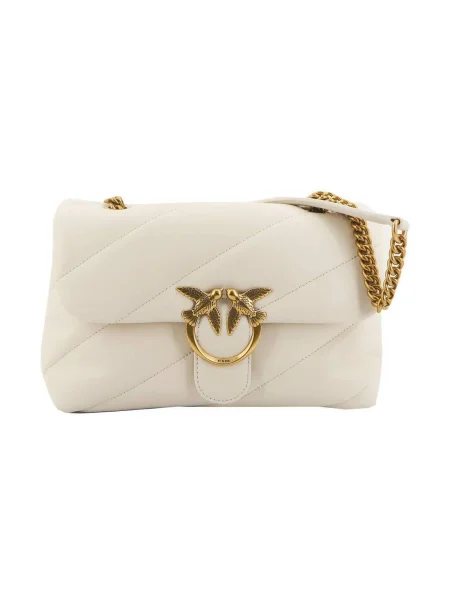Geanta crossbody Pinko din piele clasică alb