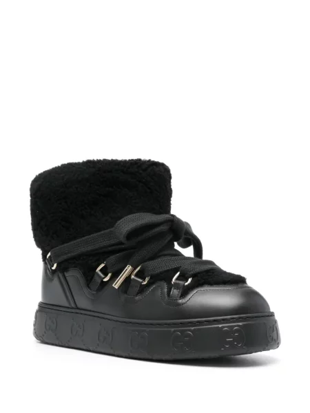 Cizme scurte Gucci din piele de oaie negru