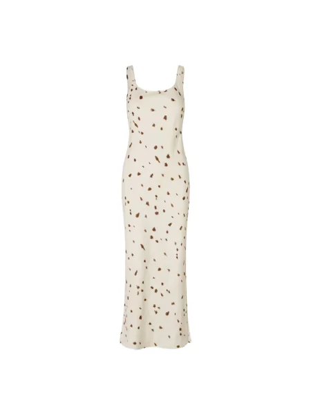 Lniana sukienka maxi Samsoe Samsoe bez rękawów