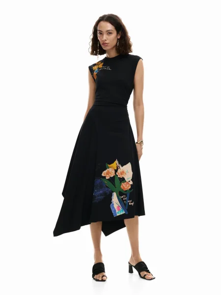 Desigual Rochie lila / portocaliu negru