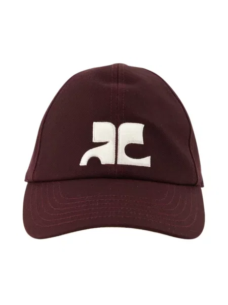 Czapka z daszkiem Courreges z logo brązowa