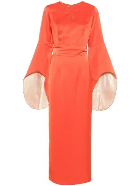 Maksi sukienka maxi Baruni garniturowa pomarańczowa