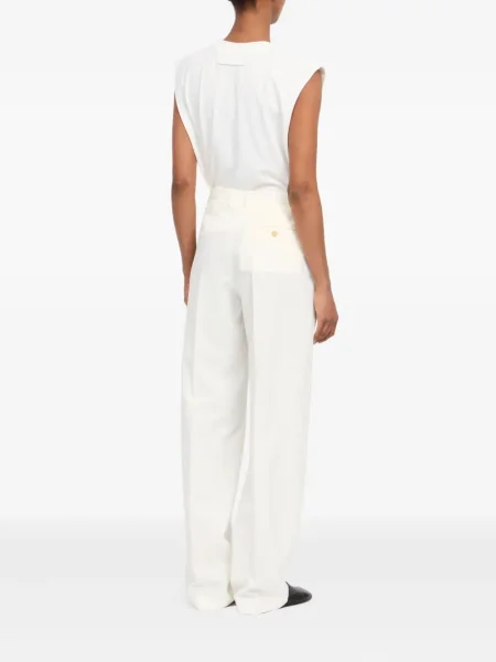 Pantaloni Mm6 Maison Margiela plisate alb