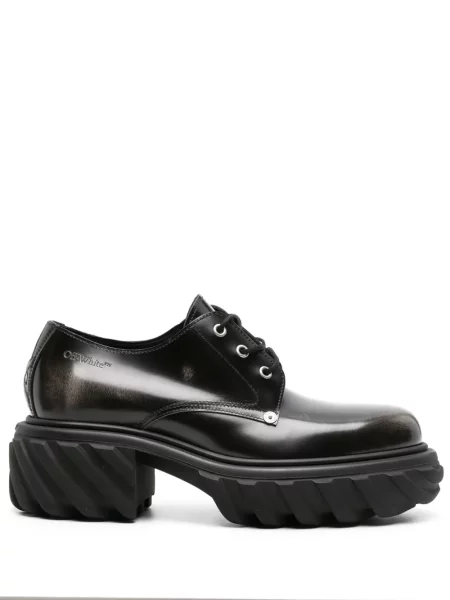 Pantofi derby Off-white din piele de lac alb