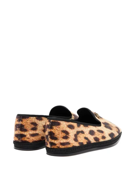 Pantofi loafer Roberto Cavalli cu imagine cu model leopard maro