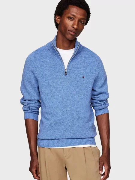 Вовняний светр Tommy Hilfiger блакитний