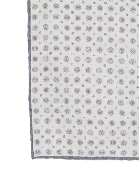 Fular Eleventy cu imprimeu geometric gri