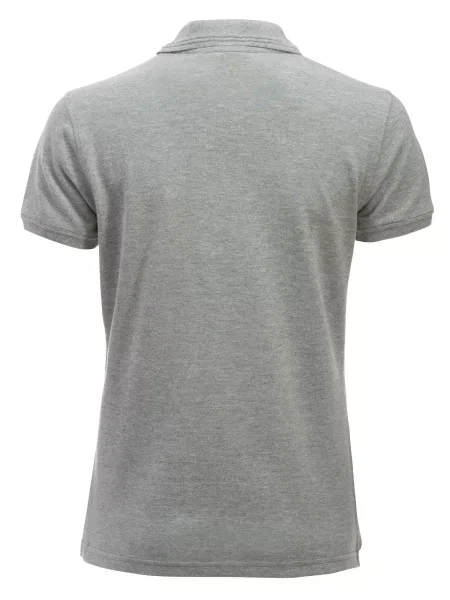 Clique Polo Manhattan z dzianymi paskami przy kołnierzu – grey melange szara