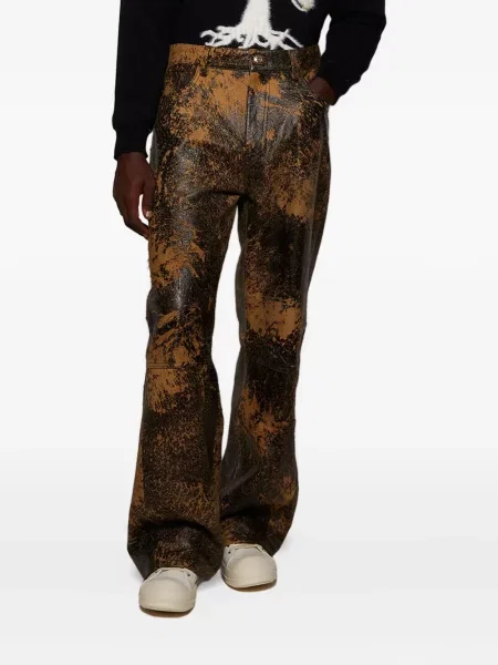 Pantaloni Nahmias din piele negru