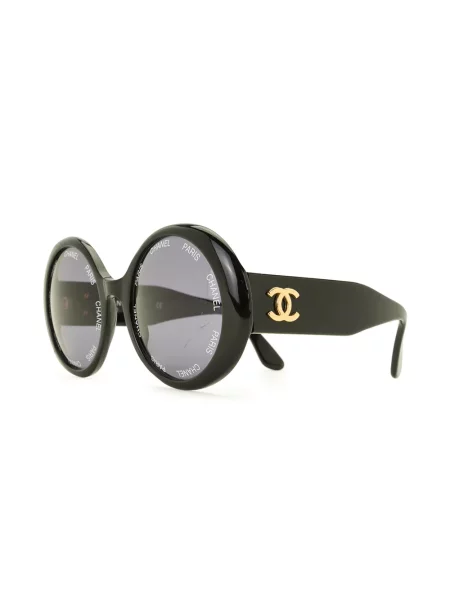 Kulaté sluneční brýle Chanel Pre-owned černé