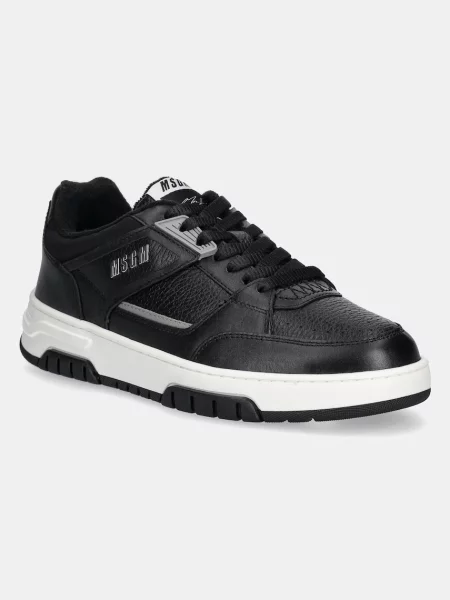 Kožené tenisky Msgm černé