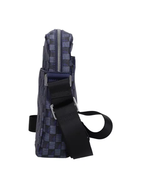 Torba crossbody Guess skórzana niebieska