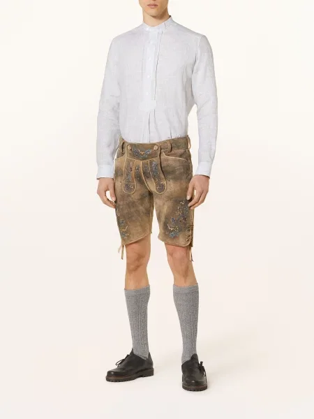 Arido Krojová Košile Pfoad Comfort Fit Ze Lnu khaki bílá