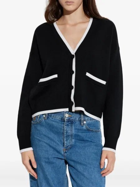Cardigan Kate Spade de lână cu decolteu în V negru