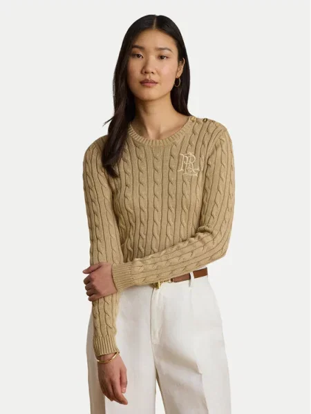 LAUREN RALPH LAUREN Megztinis smėlio