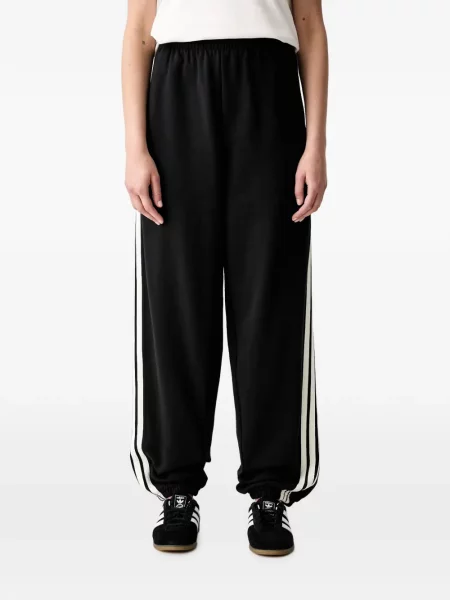 Pantaloni Adidas cu dungi alergare negru