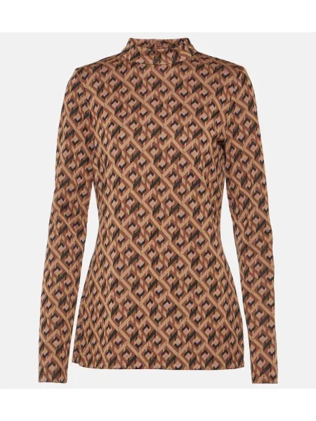 Pulover Diane Von Furstenberg cu imagine maro