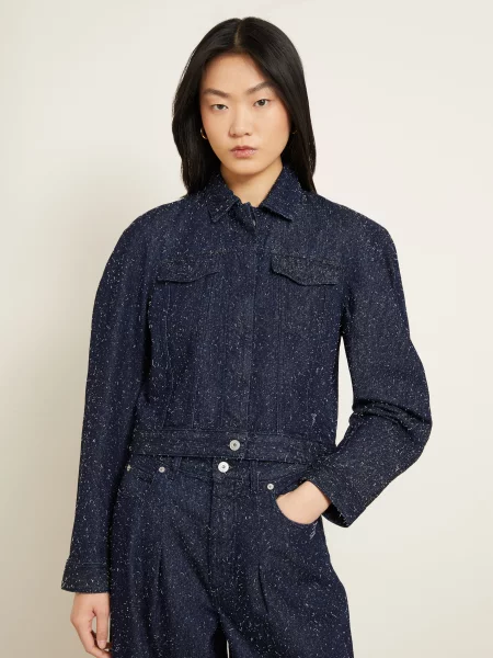 Jacquemus Džínová Bunda La Veste De-Nimes Ovalo navy