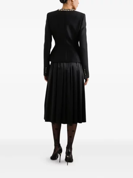 Fusta plisata Dolce & Gabbana plisată până la genunchi negru