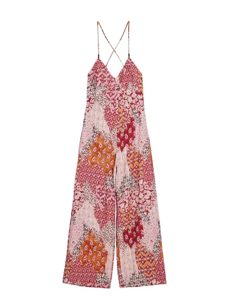 Desigual Kezeslábas narancs / piros / világospiros fekete