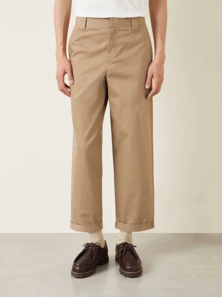 Golden Goose Chino Kalhoty Regular Fit hnědá zlaté