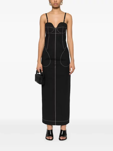 Rochie maxi Federico Cina lungă de costum negru
