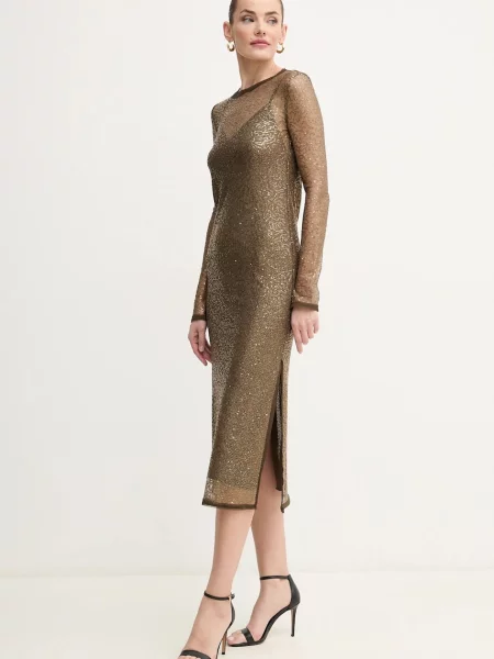 Pinko sukienka maxi prosta zielony