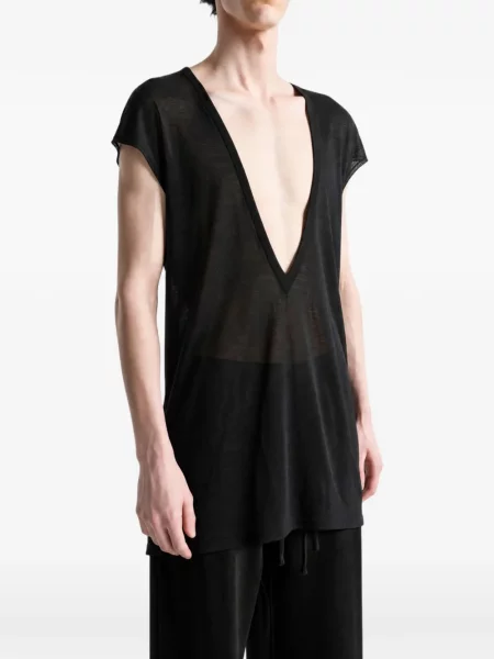 Tricou Rick Owens cu decolteu în V negru