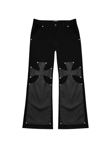 Blugi 77 Studios din piele negru