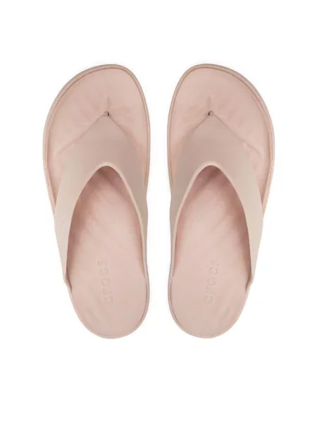 Japonki Crocs beżowe