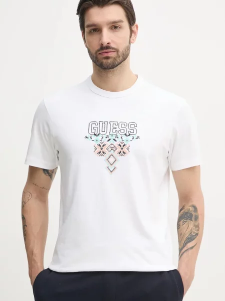 Тениска Guess с апликация бяло
