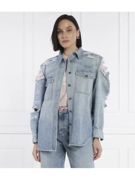 DONDUP made in Italy De blugi cămașă | Oversize fit albastru