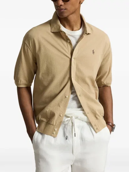 Hímzett kordbársony hosszú ing Polo Ralph Lauren lila