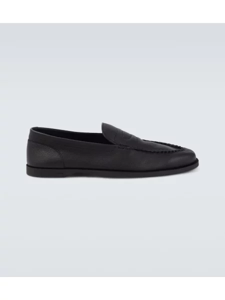 Usnjene loaferke John Lobb črna