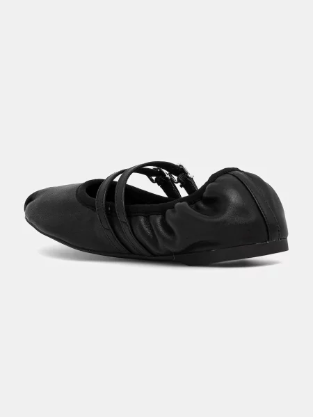 Tommy Jeans balerini de piele BALLERINA negru