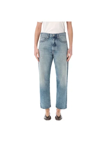 Średni wzrost proste jeansy Cycle niebieskie