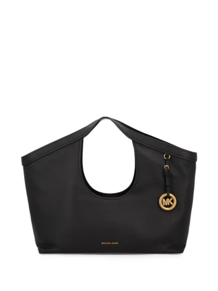 Kožna shopper torbica Michael Michael Kors s volanima zelena