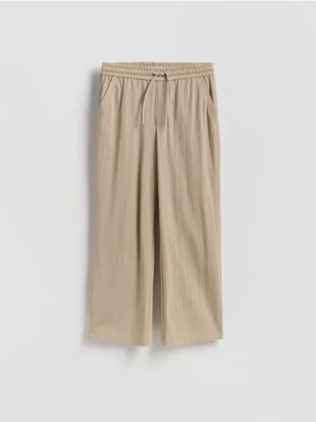 Reserved Pantaloni cu șnur decorativ bej
