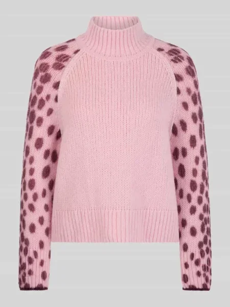 Sweter z mieszanki wełny z alpaki z detalem z logo Marc Cain