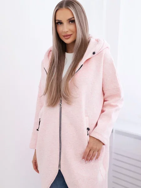 Długa bluza Kesi w kolorze melanż ocieplana czarna