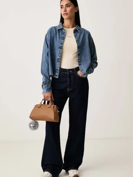Guess Jeans cămașă de damă din denim albastru