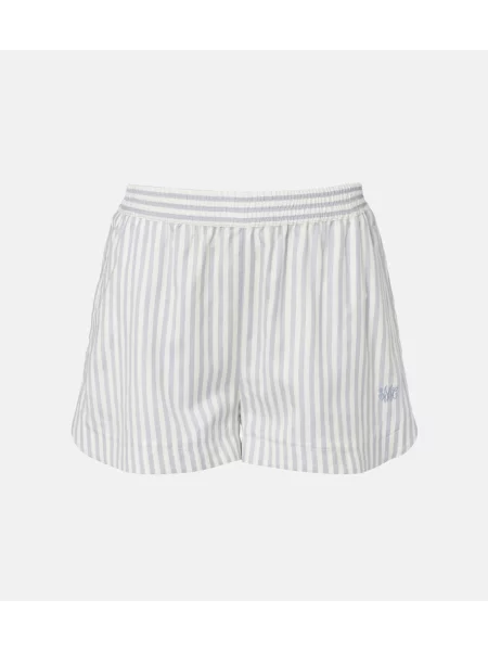 Pantaloni scurți Stella Mccartney de lână cu dungi alb