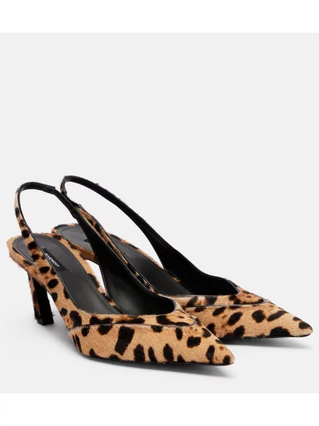 Сандали Givenchy с принт с леопардов принт с отворена пета бежово