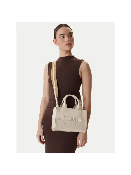 Geantă LOVE MOSCHINO Écru alb