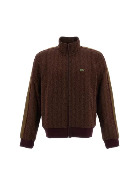 Bluza rozpinana o kroju regular fit z nadrukiem z monogramem Lacoste czerwona