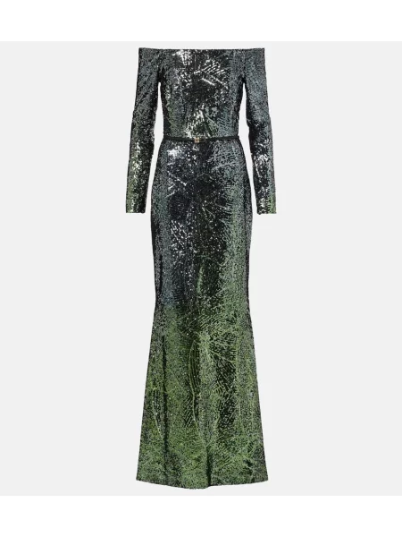 Rochie Elie Saab de mătase verde