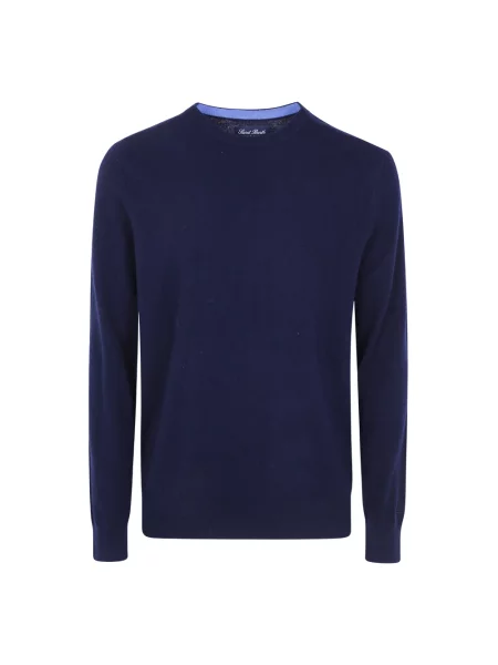 Sweter Mc2 Saint Barth z kaszmiru z okrągłym dekoltem niebieski